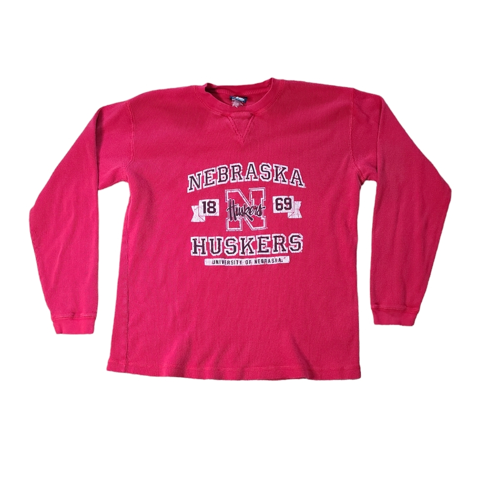 Nebraska Huskers Vintage Long Sleeve Thermal Shirt TSI Sports NCAA College Lg